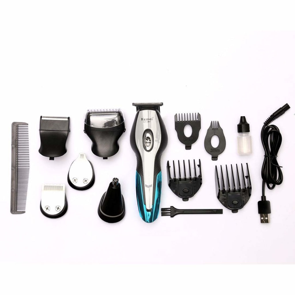 KM-5031 | Kemei 11 in 1 Grooming Kit - Kemei Trimmers, 2hrs Use Time -Shaver, Men’s Trimmer, Nose Trimmer, and Beard Groomer