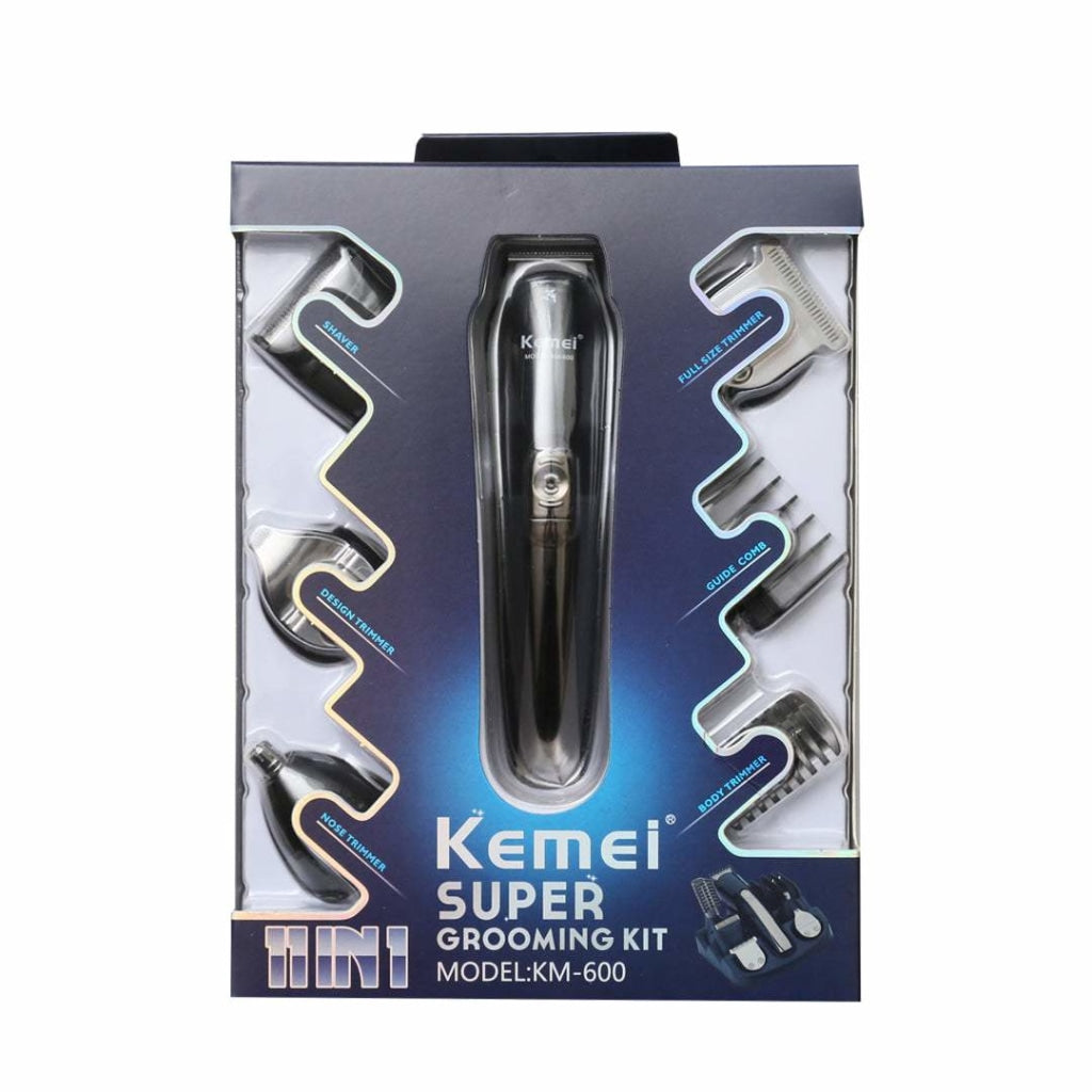 KM-600 | Kemei 11 in 1 Grooming Kit, All-in-one Men’s Trimmer, Nose Trimmer, and Beard Groomer