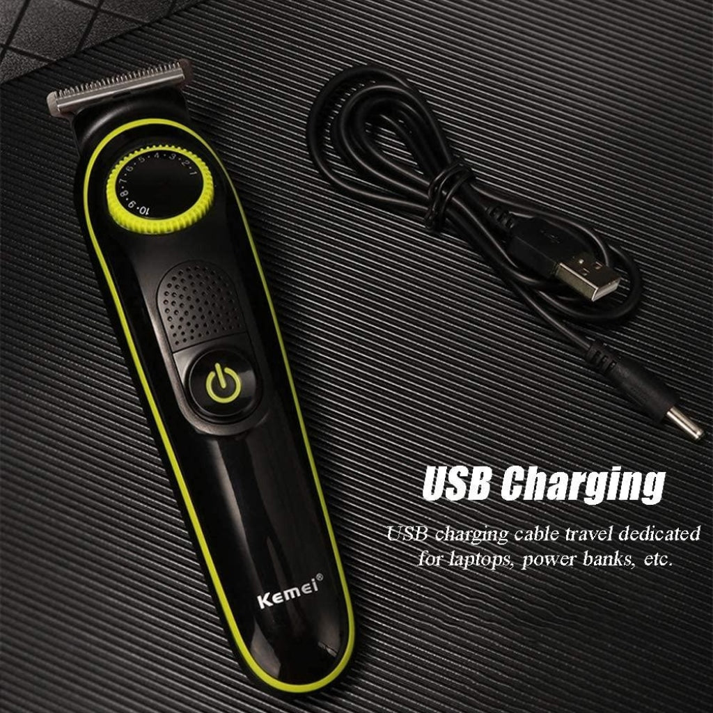 KM-696 | Kemei 5-in-1 Grooming Kit for Men | Beard Trimmer, Hair Clipper, Nose & Ear Trimmer, Body Groomer